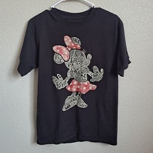 Disney Parks Womans Black Minnie Mouse Tee Size Small